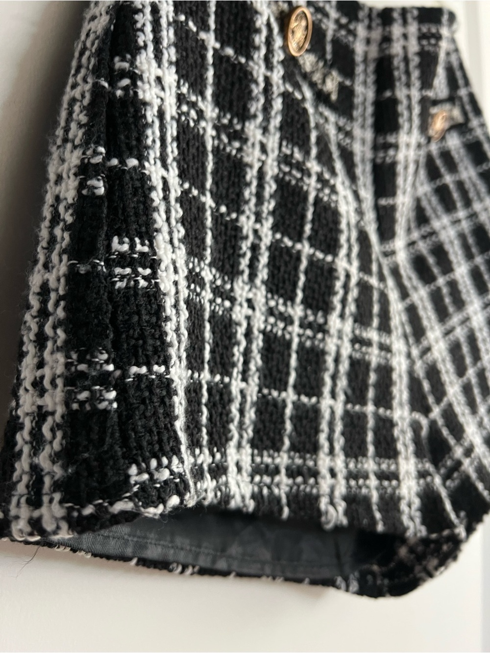 NWNT Storets - Black & White Plaid Tweed Women's Shorts - Picture 7 of 7
